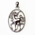 Pendentif licorne en oval laiton...