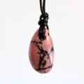 pendentif pierre roulée rhodonite